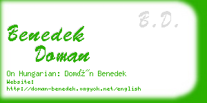 benedek doman business card